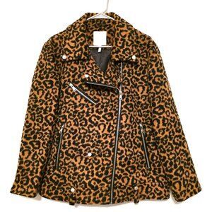 🎁 New Leopard Print Moto Jacket By Avec Les Filles